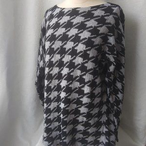 J. Jill | Black/Neutral Houndstooth Sweater Winter Business Casual | MP